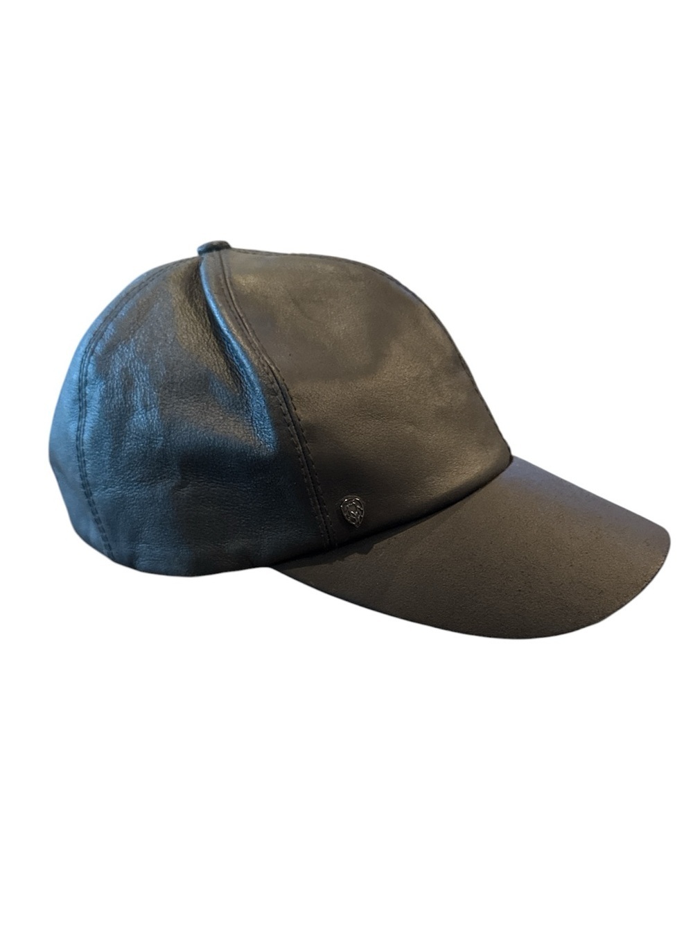 Helen Kaminski Lexie Goat Leather Cap Black Adjustable Hat Size XL